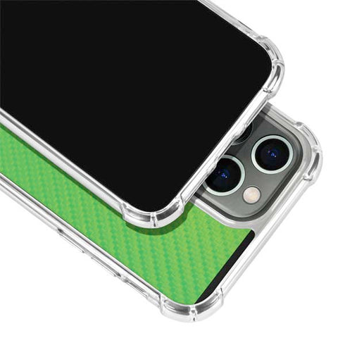 Green Carbon Fiber Specialty Material iPhone 13 Pro Max Clear Case